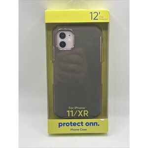 Protect ONN iPhone 11/XR Gray Phone Case with Gold Trim 12' Drop Protection